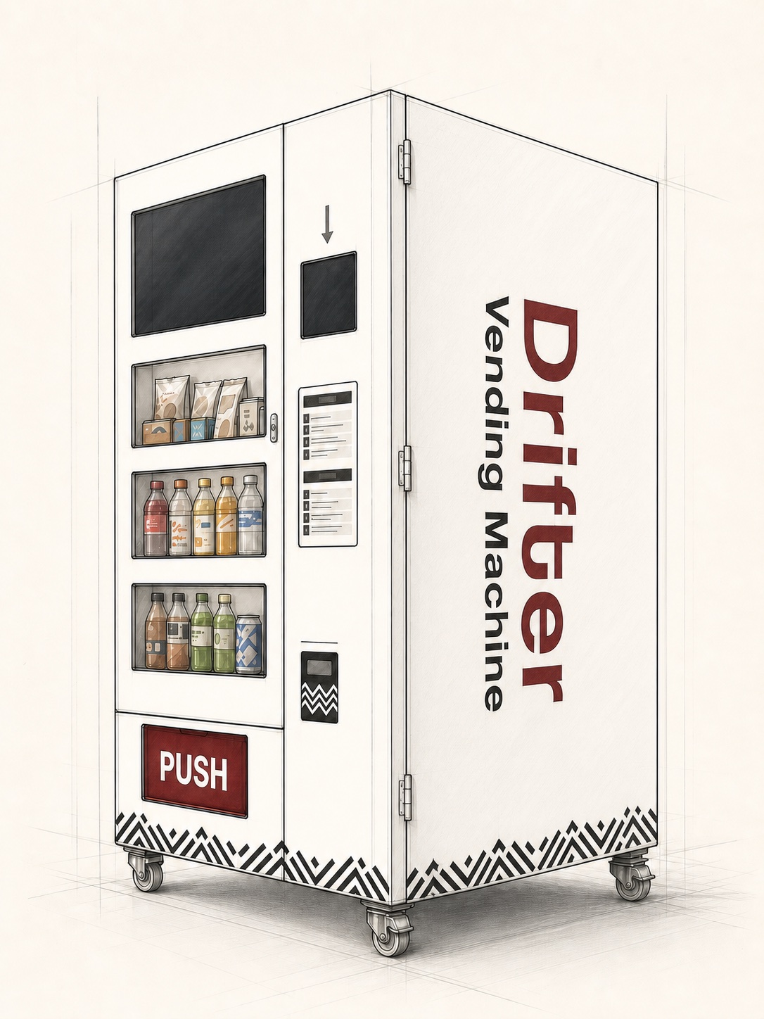 Drifter smart vending machine designed and assembled by Moota Labs in Kigali, Rwanda